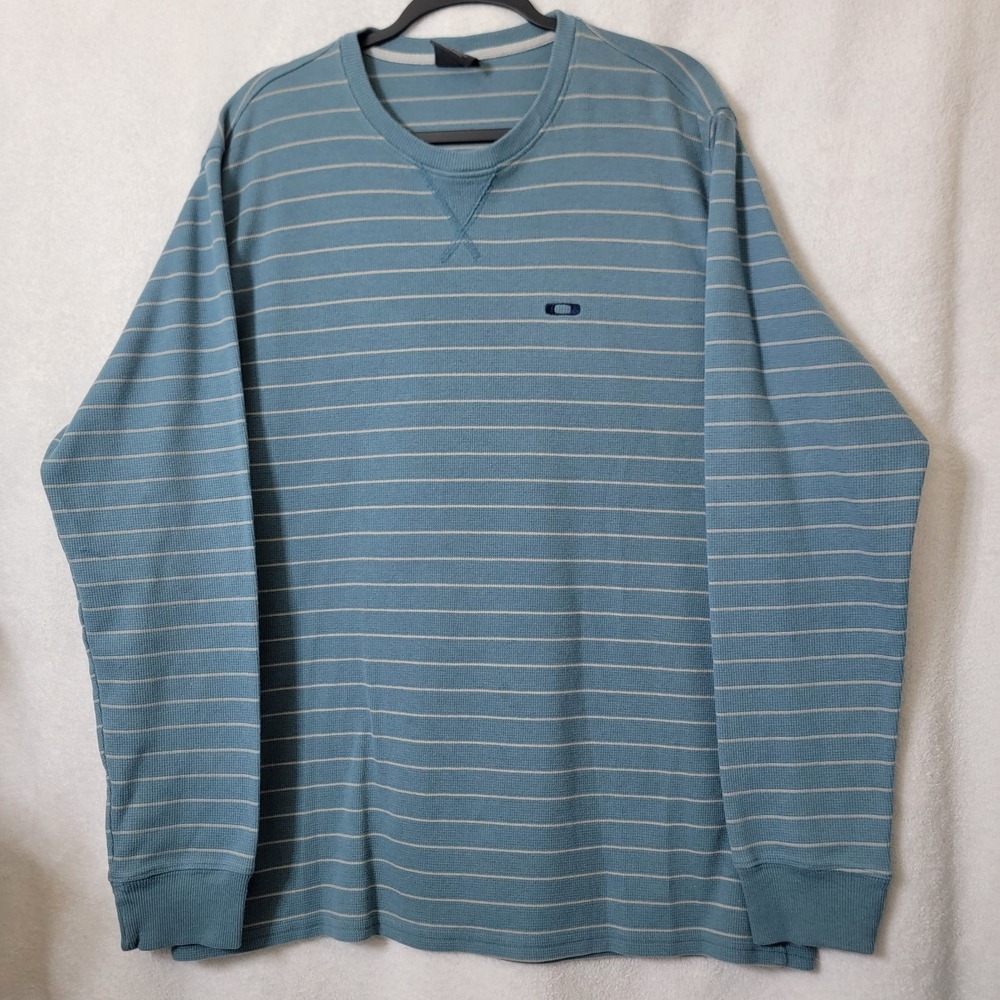 Oakley Mens Large‎ Long-Sleeve Pullover Blue Stripped Thick Knit XXL